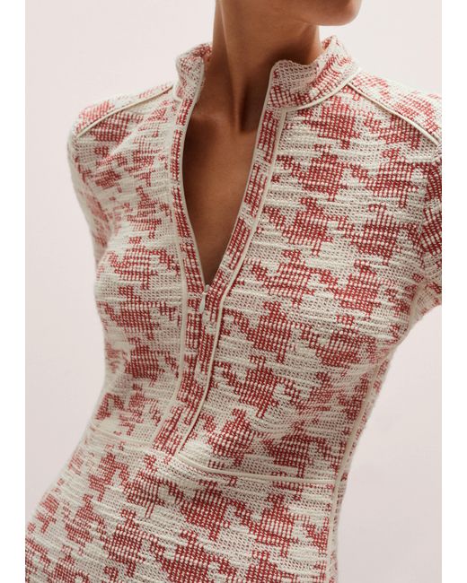 ME+EM Pink Travel Tweed Midi Dress
