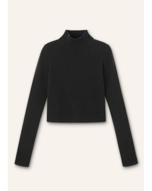 ME+EM Black Cashmere High Neck Crop Jumper