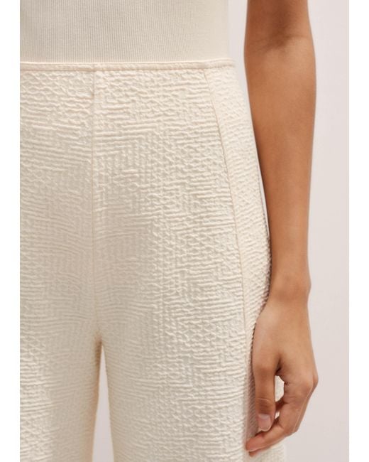 ME+EM Natural Textured Ponte Crop Wide-Leg Trouser
