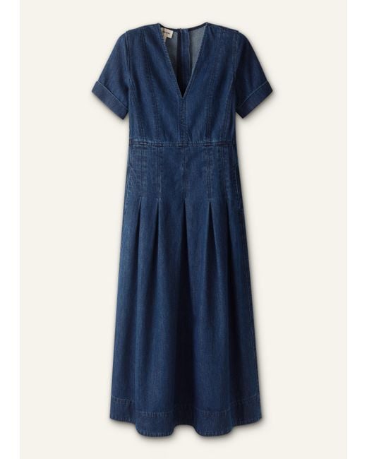 ME+EM Blue Panelled Fit And Flare Maxi Dress