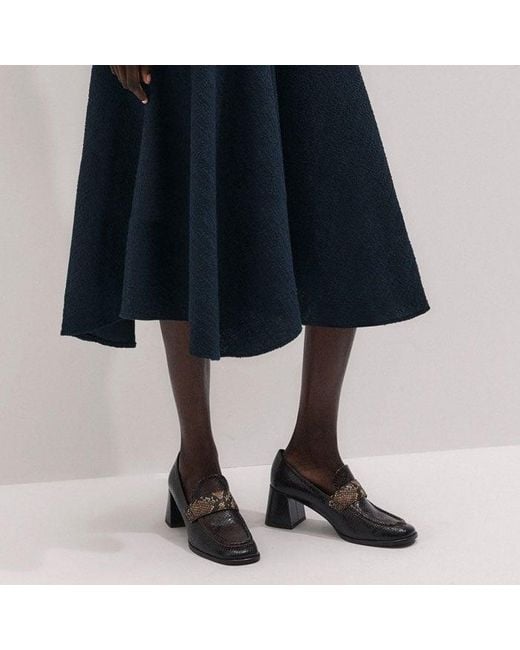 ME+EM Blue Dropped Waist Handkerchief Hem Midi Dress