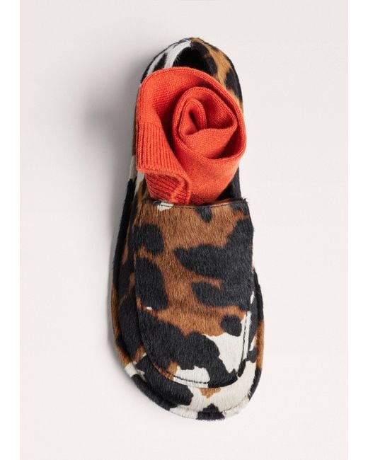 ME+EM Red Cow Print Travel Loafer Dark Multi