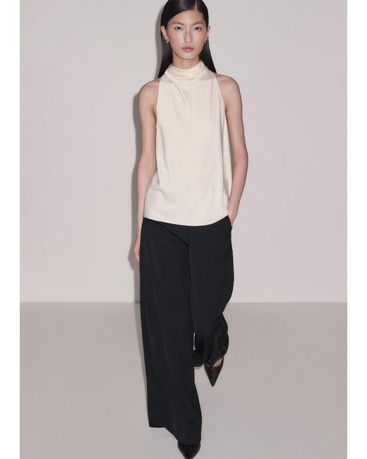 ME+EM Natural Cowl Neck Top