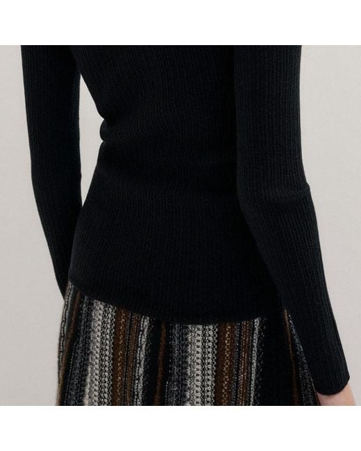 ME+EM Black Barely There Slim Rib Layering Jumper