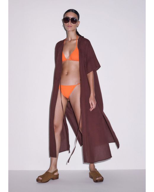 ME+EM Red Cotton Holiday Kaftan Maxi Dress