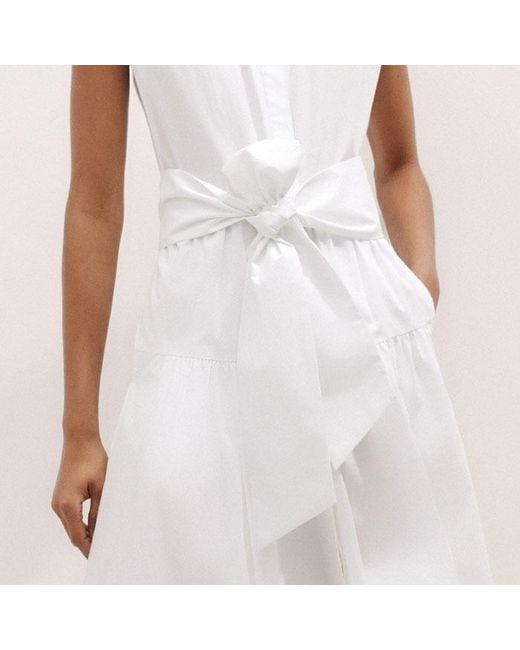 ME+EM Blue Cotton Poplin Maxi Shirt Dress + Belt