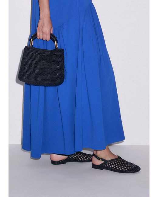 ME+EM Black Round Woven Slingback