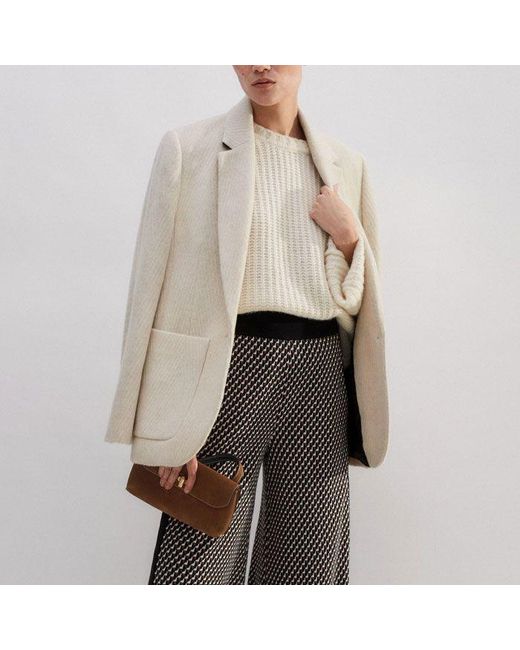 ME+EM Black Travel Tailoring Geo Jacquard Wide-Leg Pant