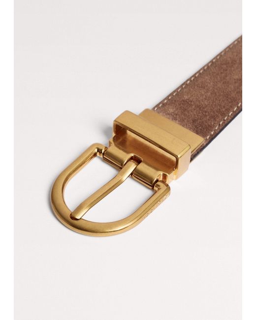 ME+EM Multicolor Round Buckle Reversible Belt Hazelnut Dark Chocolate
