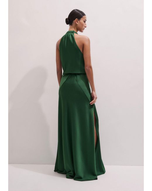 ME+EM Green Beautifully Draped Full Length Dress