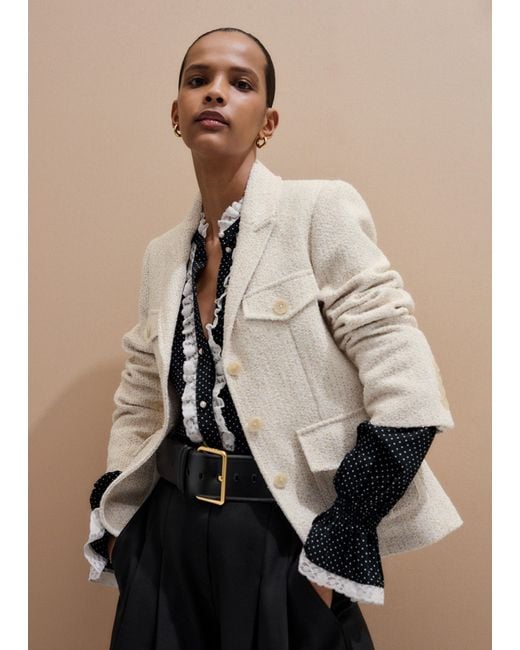 ME+EM Natural Bouclé Contour Jacket