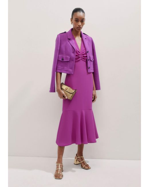 ME+EM Pink Crepe Midi Dress