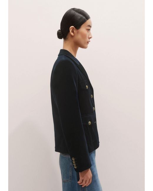 ME+EM Blue Velvet Evening Jacket