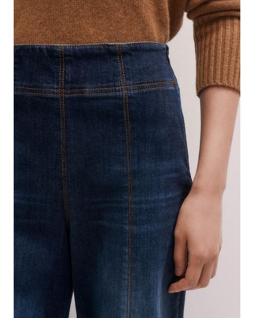 ME+EM Blue Palazzo Travel Jean Dark Wash