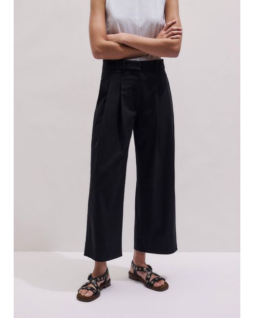ME+EM White Straight Crop Pant