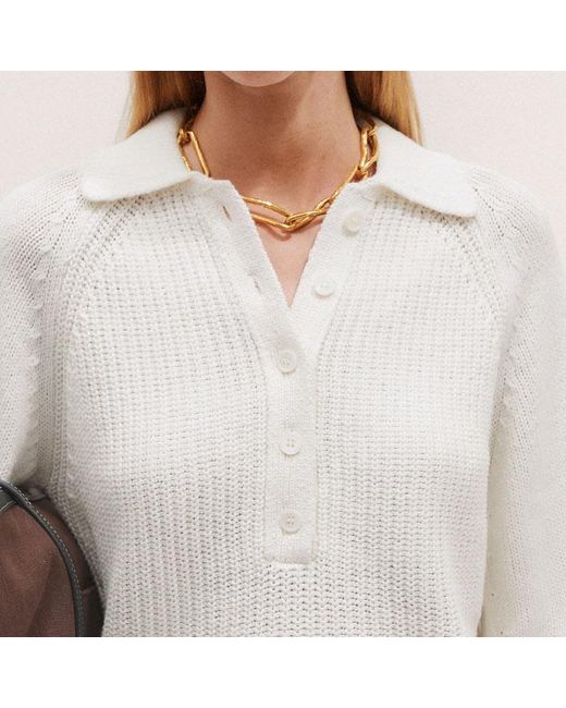 ME+EM White Collared Button-Front Jumper