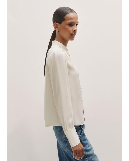 ME+EM Natural Silk Button Layering Shirt + Tie