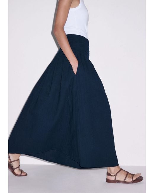 ME+EM Blue Cheesecloth Maxi Skirt