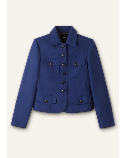ME+EM Blue Fitted Military Jacket