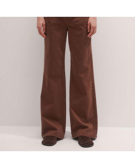 ME+EM Brown Patch Front Subtle Flare Jean
