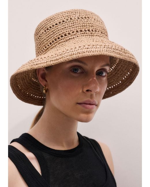 ME+EM Black Raffia Bucket Hat