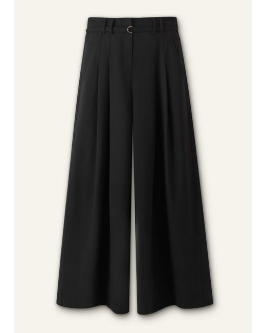 ME+EM Black Ultra Wide Pleat Front Trouser