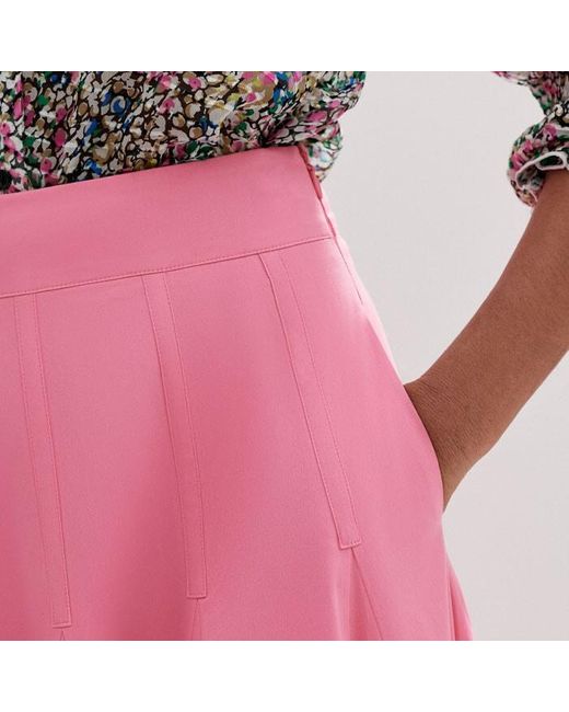 ME+EM Pink Heavy Cotton Sateen Maxi Skirt