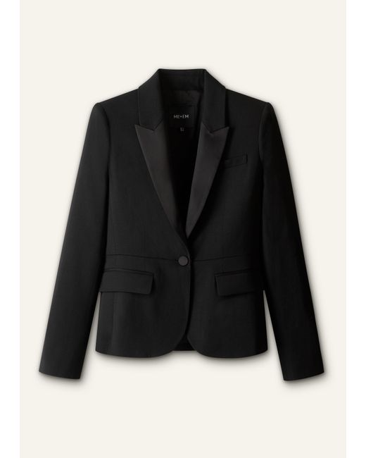 ME+EM Black Contour Tux Blazer
