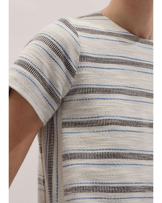 ME+EM Gray Textured Stripe Mini Dress
