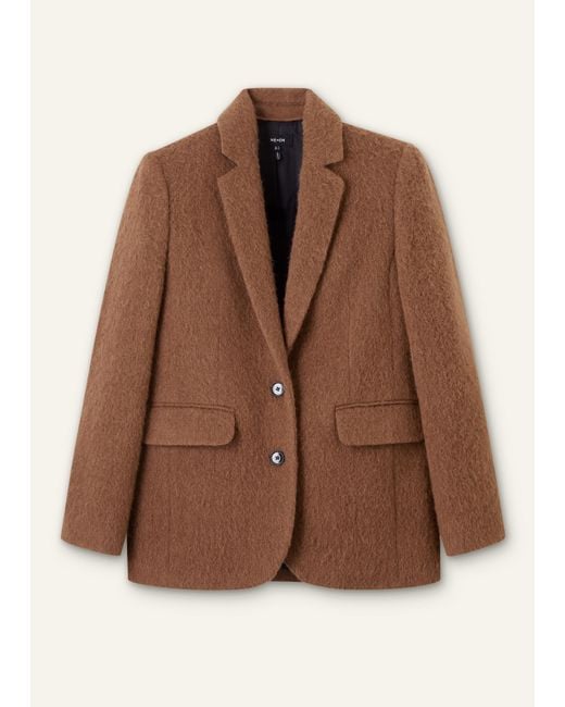 ME+EM Brown Luxe Relaxed Blazer