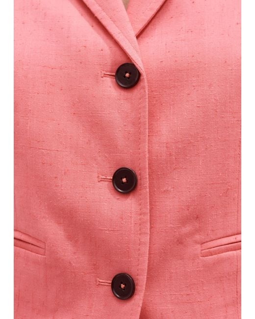 ME+EM Pink Lightweight Tailored Sleeveless Crop Jacket