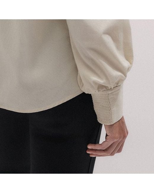 ME+EM Brown Super Soft Micro Cord Blouse