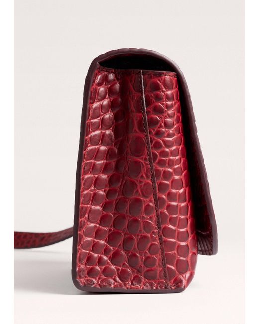 ME+EM Red Croc Print Clutch + Crossbody Bag