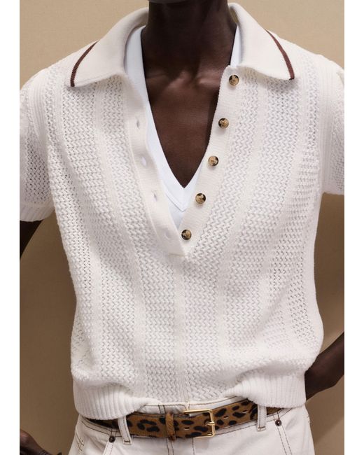 ME+EM White Ultimate Fitted Rib V-Neck Tee