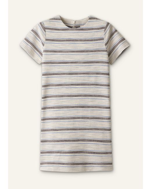 ME+EM Gray Textured Stripe Mini Dress