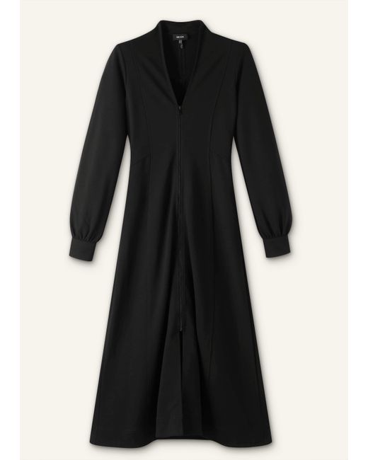 ME+EM Black Travel Tailoring Zip Front Midi Dress