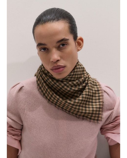 ME+EM Natural Check Scarf