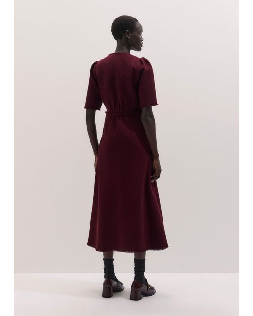 ME+EM Multicolor Textured Slim Midi Dress