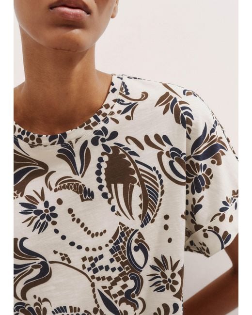 ME+EM Natural Silhouette Print Box Tee