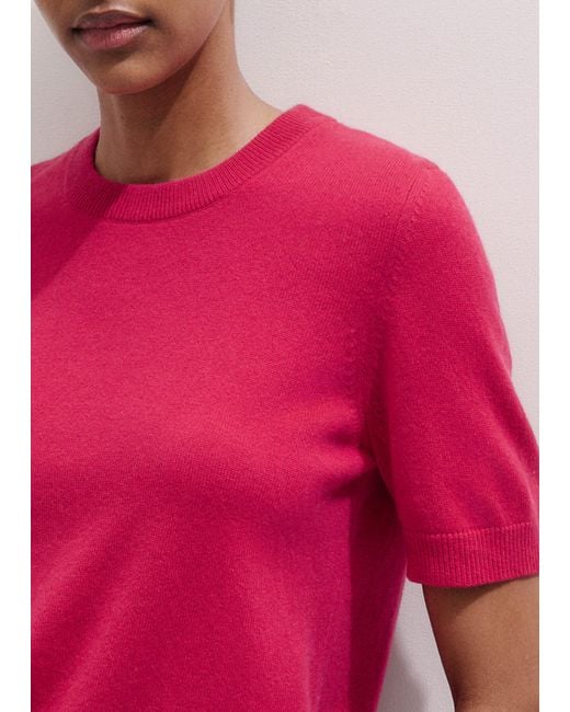 ME+EM Red Cashmere Crop Tee