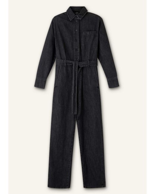 ME+EM Red Supersoft Denim Jumpsuit