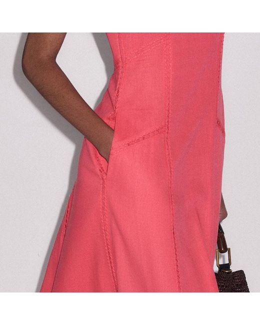 ME+EM Pink Crease-Less Embroidery Stitch Detail Maxi Dress