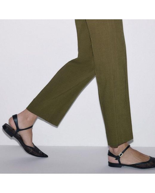 ME+EM Green Slim Crop Pant