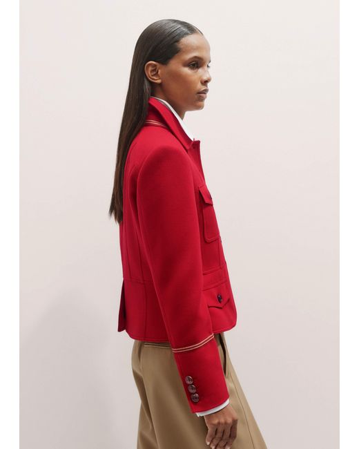 ME+EM Red Italian Wool Twill Military Jacket