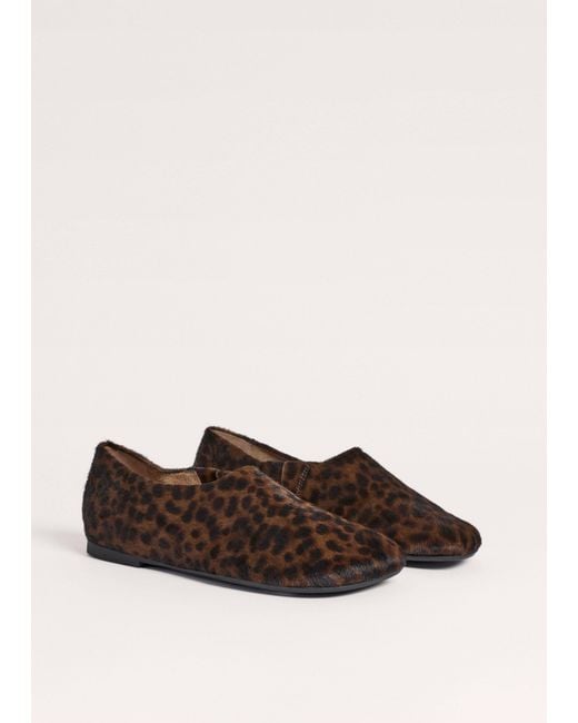 ME+EM Brown Animal Print Asymmetric Slipper Dark Chocolate