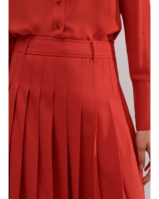 ME EM Wool Blend Pleated Skirt in Red Lyst UK