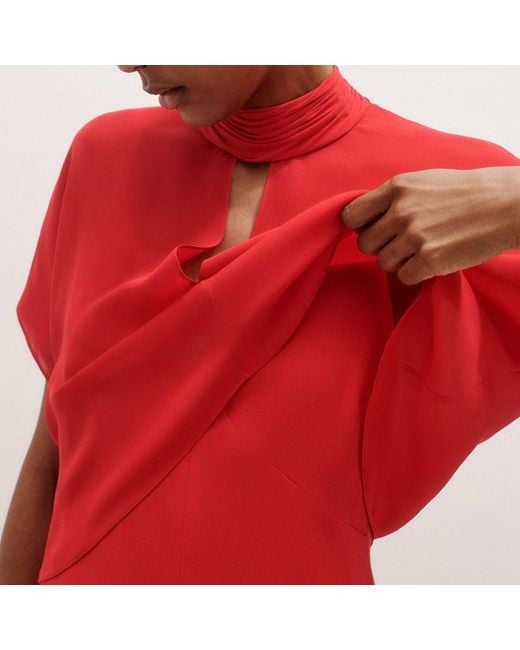 ME+EM Red Wide Leg Jumpsuit + Silk Top