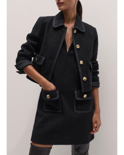 ME+EM Black Straight Cropped Bound Jacket