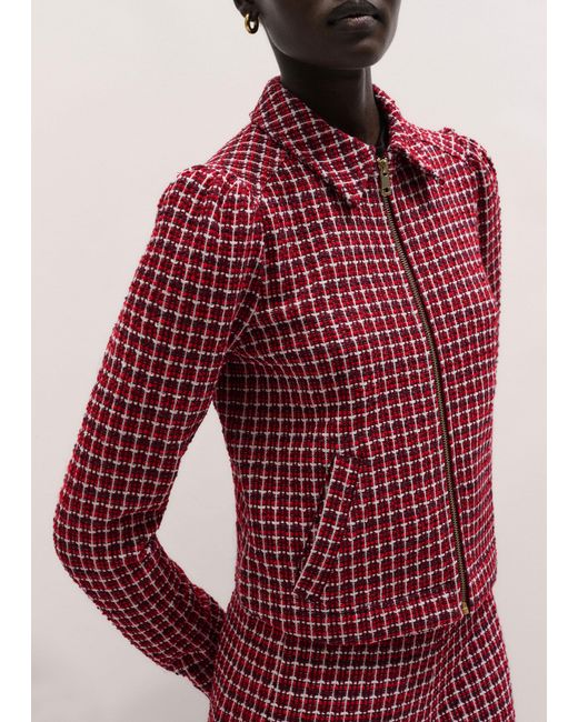 ME+EM Red Zip-Through Top