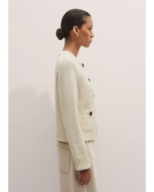 ME+EM Natural Cotton Bracelet Sleeve Cropped Cardigan